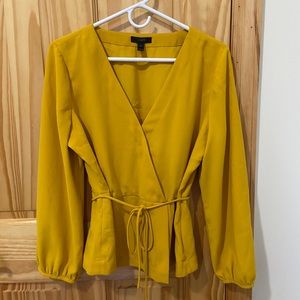 J Crew mustard blouse